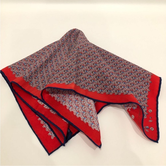 Hermes Red White Blue Print Carre Silk Scarf - Picture 2 of 12